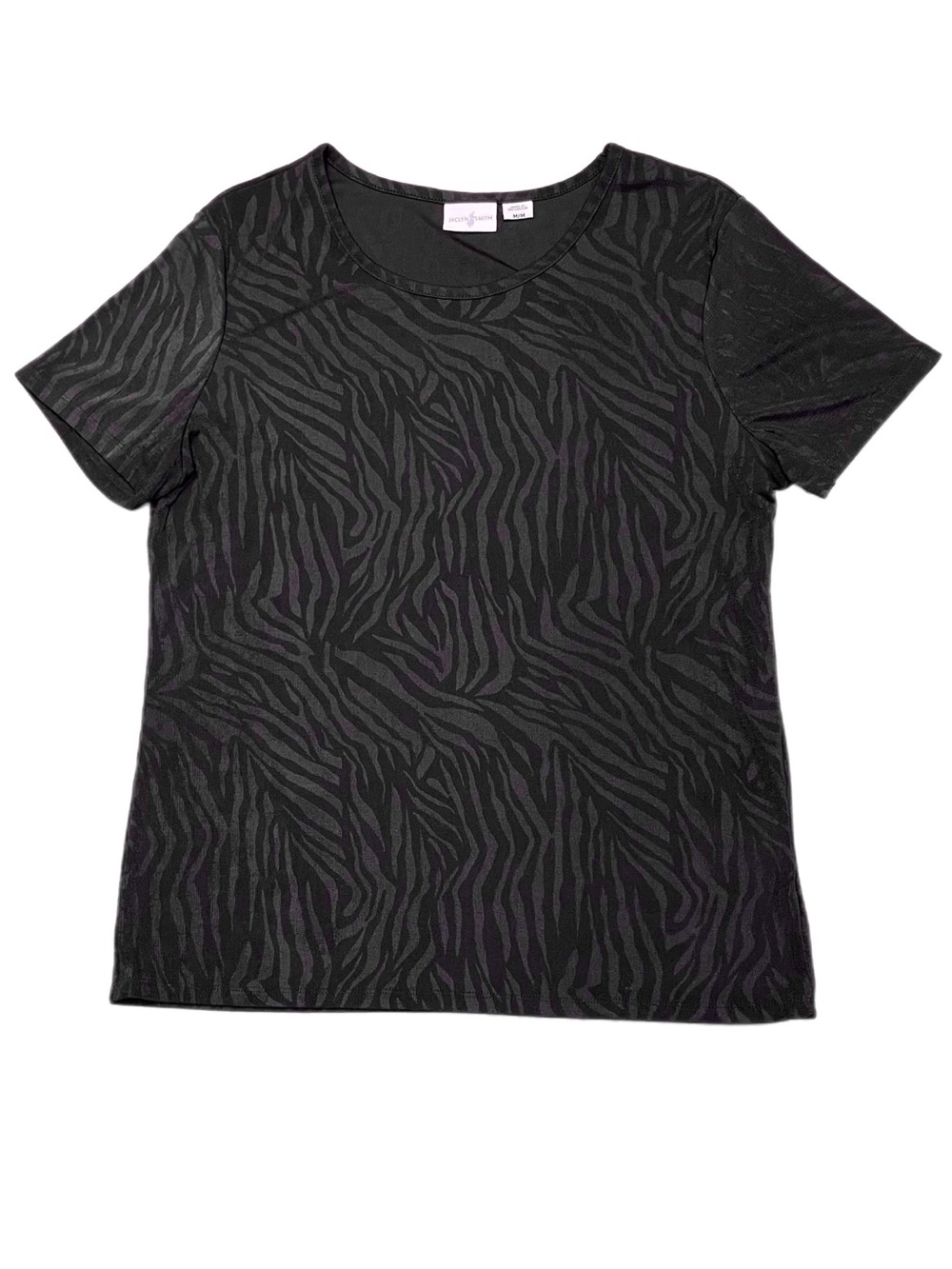 Jaclyn Smith Short Sleeve Stretchy Sheer Blouse Size Medium